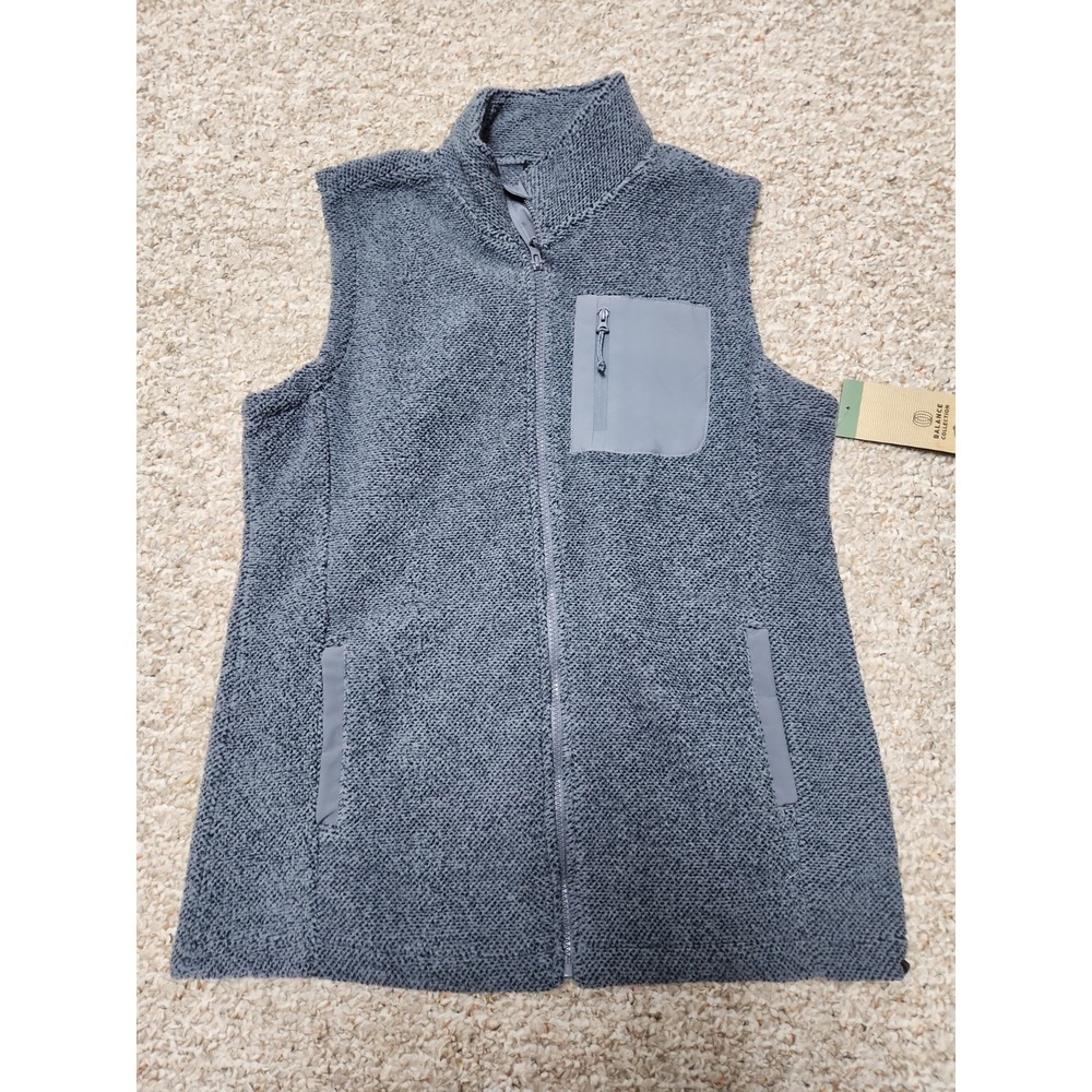 Balance Collection Outdoor Women's Blue Gray Vest Polyester Zip Large NWT‎